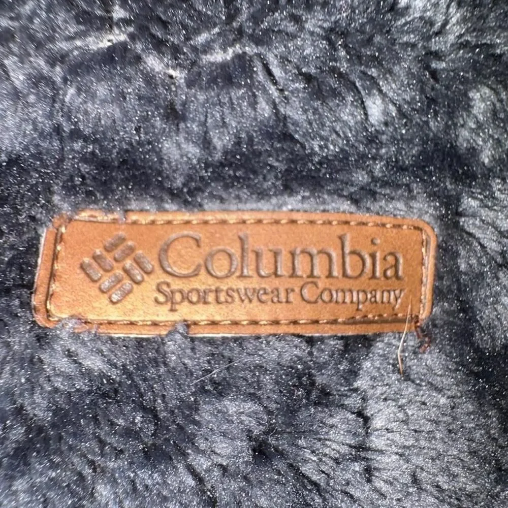 Women’s Columbia Black crushed velvet zip up hoodie with pockets Size M #velvet
